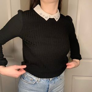 Collared blouse w/ rhinestones